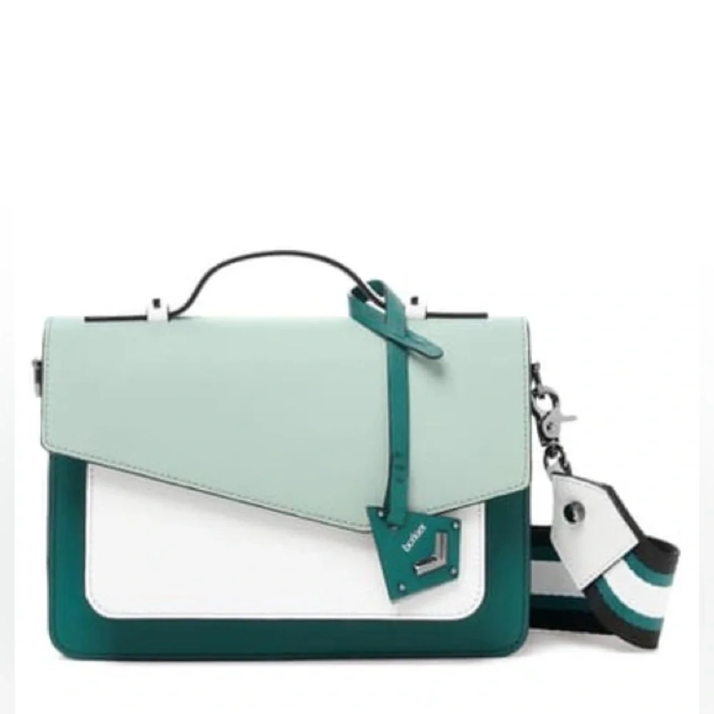 Botkier Cobble Hill Crossbody Bag Green Leather NWT